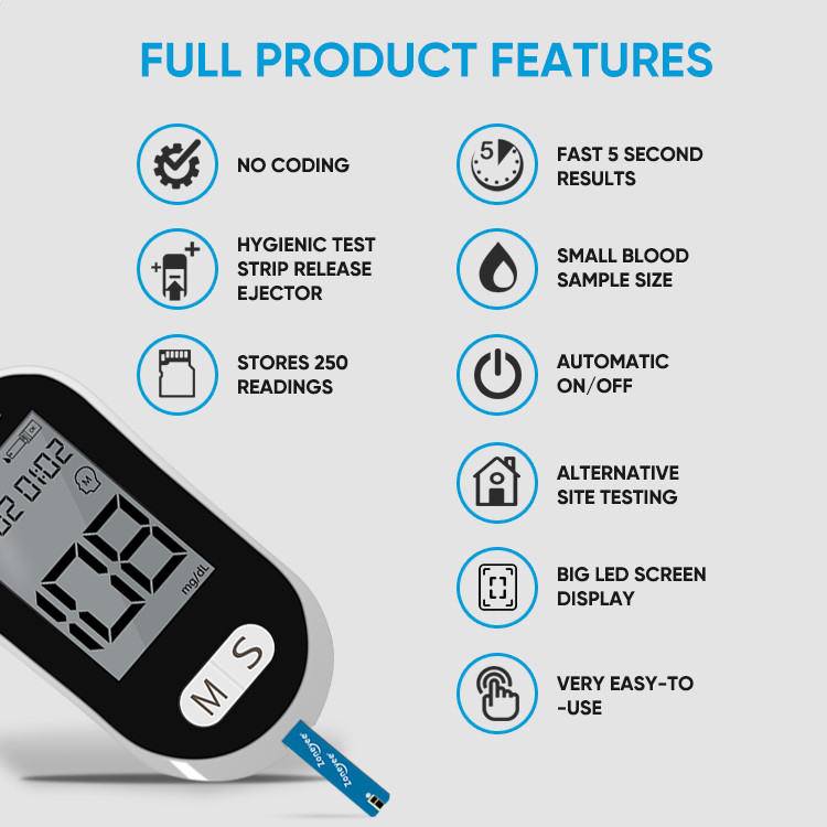 Quick Check Medical Blood Sugar Glucose Cholesterol Meter Blood Glucose Meter With Reagent Test Strips
